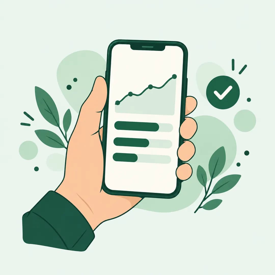 Illustration of a phone showing a campaign's progress